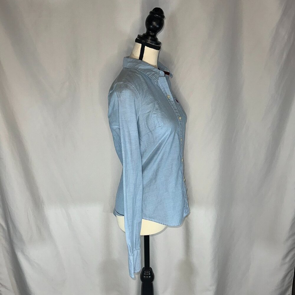 Abercrombie and Fitch - Chambray Button Up Top Women's Size Med Y2K Denim - Picture 6 of 9